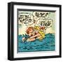 Archie Comics Retro: Archie and Betty Comic Panel; Drowning (Aged)-null-Framed Art Print