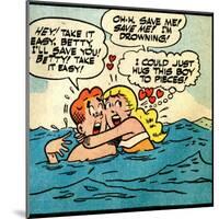 Archie Comics Retro: Archie and Betty Comic Panel; Drowning (Aged)-null-Mounted Art Print