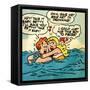 Archie Comics Retro: Archie and Betty Comic Panel; Drowning (Aged)-null-Framed Stretched Canvas