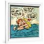 Archie Comics Retro: Archie and Betty Comic Panel; Drowning (Aged)-null-Framed Art Print