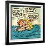 Archie Comics Retro: Archie and Betty Comic Panel; Drowning (Aged)-null-Framed Art Print