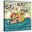 Archie Comics Retro: Archie and Betty Comic Panel; Drowning (Aged)-null-Stretched Canvas