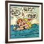 Archie Comics Retro: Archie and Betty Comic Panel; Drowning (Aged)-null-Framed Art Print