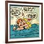 Archie Comics Retro: Archie and Betty Comic Panel; Drowning (Aged)-null-Framed Art Print