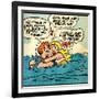 Archie Comics Retro: Archie and Betty Comic Panel; Drowning (Aged)-null-Framed Art Print