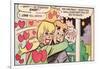 Archie Comics Retro: Archie and Betty Comic Panel; Gift (Aged)-null-Framed Art Print