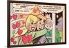 Archie Comics Retro: Archie and Betty Comic Panel; Gift (Aged)-null-Framed Art Print