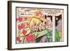 Archie Comics Retro: Archie and Betty Comic Panel; Gift (Aged)-null-Framed Art Print