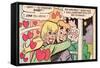 Archie Comics Retro: Archie and Betty Comic Panel; Gift (Aged)-null-Framed Stretched Canvas