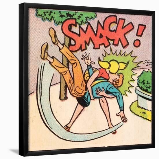 Archie Comics Retro: Archie and Betty Comic Panel; Smack! (Aged)-null-Framed Poster