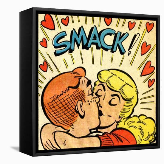 Archie Comics Retro: Archie and Betty Comic Panel; Smack! (Aged)-null-Framed Stretched Canvas