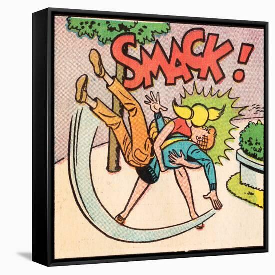 Archie Comics Retro: Archie and Betty Comic Panel; Smack! (Aged)-null-Framed Stretched Canvas