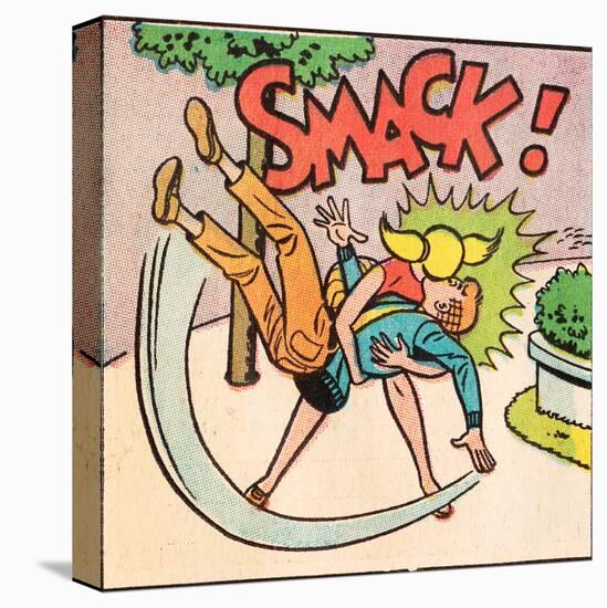 Archie Comics Retro: Archie and Betty Comic Panel; Smack! (Aged)-null-Stretched Canvas