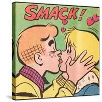 Archie Comics Retro: Archie and Betty Comic Panel; Smack! (Aged)-null-Stretched Canvas