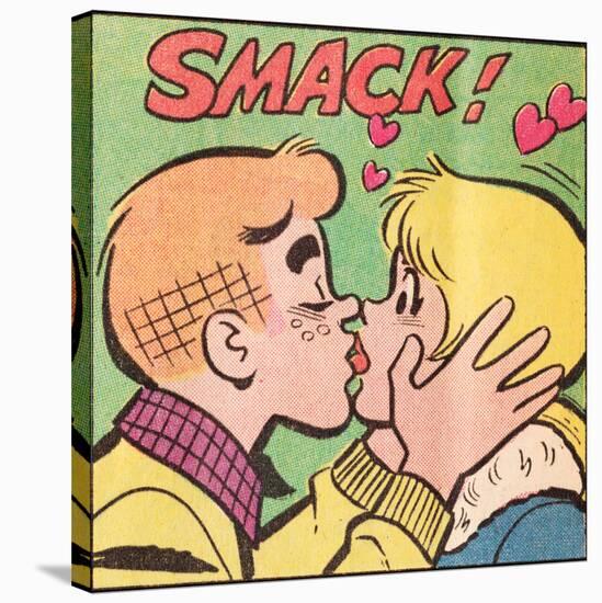 Archie Comics Retro: Archie and Betty Comic Panel; Smack! (Aged)-null-Stretched Canvas