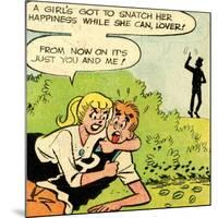 Archie Comics Retro: Archie and Betty Comic Panel; Snatching Happiness (Aged)-null-Mounted Art Print