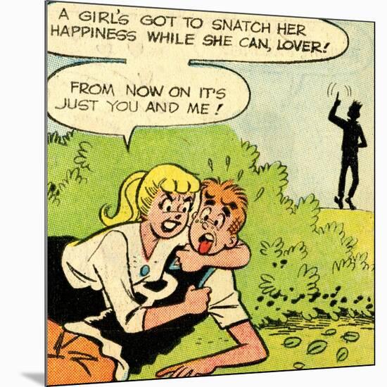 Archie Comics Retro: Archie and Betty Comic Panel; Snatching Happiness (Aged)-null-Mounted Art Print