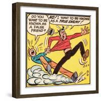 Archie Comics Retro: Archie and Jughead Comic Panel; False Friend (Aged)-null-Framed Art Print