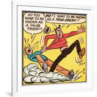 Archie Comics Retro: Archie and Jughead Comic Panel; False Friend (Aged)-null-Framed Art Print