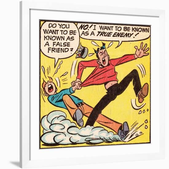 Archie Comics Retro: Archie and Jughead Comic Panel; False Friend (Aged)-null-Framed Art Print