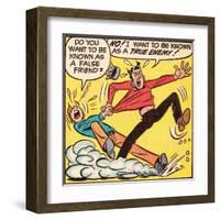 Archie Comics Retro: Archie and Jughead Comic Panel; False Friend (Aged)-null-Framed Art Print