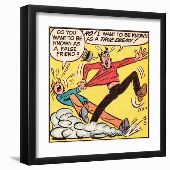 Archie Comics Retro: Archie and Jughead Comic Panel; False Friend (Aged)-null-Framed Art Print