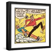 Archie Comics Retro: Archie and Jughead Comic Panel; False Friend (Aged)-null-Framed Art Print