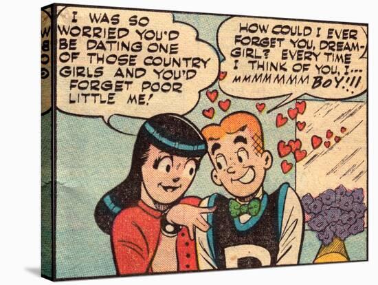 Archie Comics Retro: Archie and Veronica Comic Panel; Dream Girl (Aged)-null-Stretched Canvas