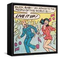 Archie Comics Retro: Archie and Veronica Comic Panel; Live it up (Aged)-null-Framed Stretched Canvas