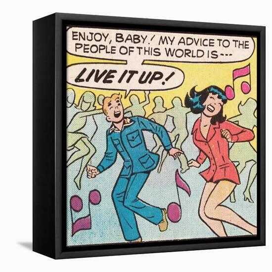 Archie Comics Retro: Archie and Veronica Comic Panel; Live it up (Aged)-null-Framed Stretched Canvas