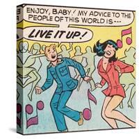 Archie Comics Retro: Archie and Veronica Comic Panel; Live it up (Aged)-null-Stretched Canvas