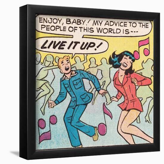 Archie Comics Retro: Archie and Veronica Comic Panel; Live it up (Aged)-null-Framed Poster