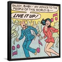 Archie Comics Retro: Archie and Veronica Comic Panel; Live it up (Aged)-null-Framed Poster