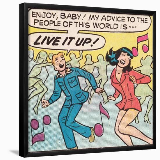 Archie Comics Retro: Archie and Veronica Comic Panel; Live it up (Aged)-null-Framed Poster