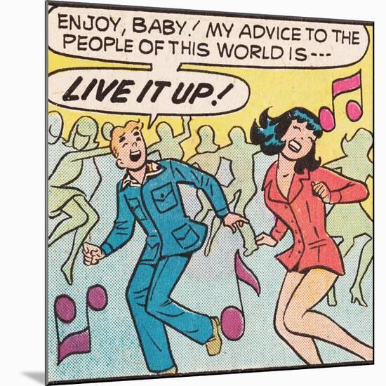 Archie Comics Retro: Archie and Veronica Comic Panel; Live it up (Aged)-null-Mounted Poster