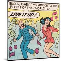 Archie Comics Retro: Archie and Veronica Comic Panel; Live it up (Aged)-null-Mounted Poster