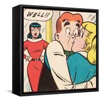 Archie Comics Retro: Archie Comic Panel; Archie, Betty and Veronica (Aged)-null-Framed Stretched Canvas