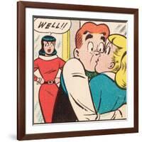 Archie Comics Retro: Archie Comic Panel; Archie, Betty and Veronica (Aged)-null-Framed Art Print