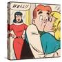 Archie Comics Retro: Archie Comic Panel; Archie, Betty and Veronica (Aged)-null-Stretched Canvas