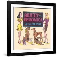 Archie Comics Retro: Archie Comic Panel Betty and Veronica Go to The Dogs (Aged)-Bill Woggon-Framed Art Print