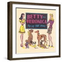 Archie Comics Retro: Archie Comic Panel Betty and Veronica Go to The Dogs (Aged)-Bill Woggon-Framed Art Print