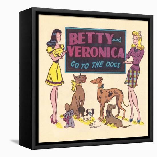 Archie Comics Retro: Archie Comic Panel Betty and Veronica Go to The Dogs (Aged)-Bill Woggon-Framed Stretched Canvas