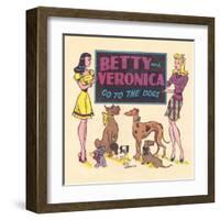 Archie Comics Retro: Archie Comic Panel Betty and Veronica Go to The Dogs (Aged)-Bill Woggon-Framed Art Print