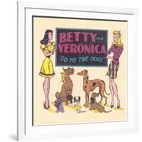 Archie Comics Retro: Archie Comic Panel Betty and Veronica Go to The Dogs (Aged)-Bill Woggon-Framed Art Print