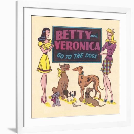 Archie Comics Retro: Archie Comic Panel Betty and Veronica Go to The Dogs (Aged)-Bill Woggon-Framed Art Print