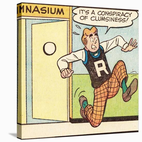 Archie Comics Retro: Archie Comic Panel; Conspiracy of Clumsiness (Aged)-null-Stretched Canvas
