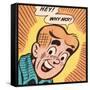 Archie Comics Retro: Archie Comic Panel; Hey! Why Not? (Aged)-null-Framed Stretched Canvas