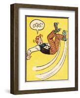 Archie Comics Retro: Archie Comic Panel; Rollerskating Oops! (Aged)-null-Framed Art Print