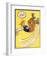 Archie Comics Retro: Archie Comic Panel; Rollerskating Oops! (Aged)-null-Framed Art Print