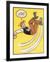 Archie Comics Retro: Archie Comic Panel; Rollerskating Oops! (Aged)-null-Framed Art Print